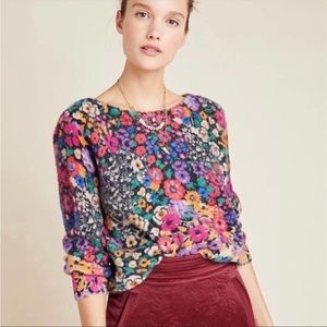 Anthropologie Bouquet EyelashPullover Sweater M